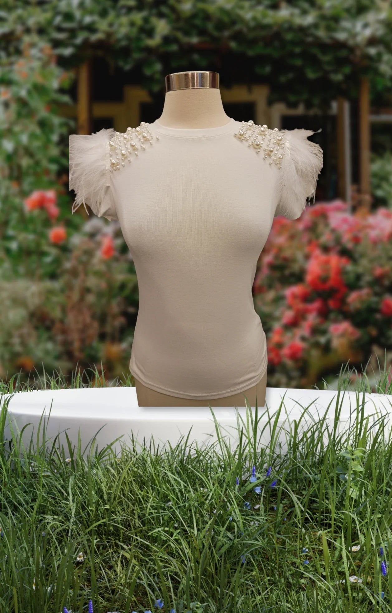 Top With Embellished Sleeves