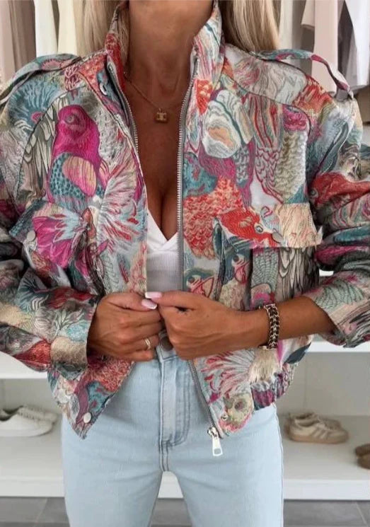 Short bomber-style Jacket