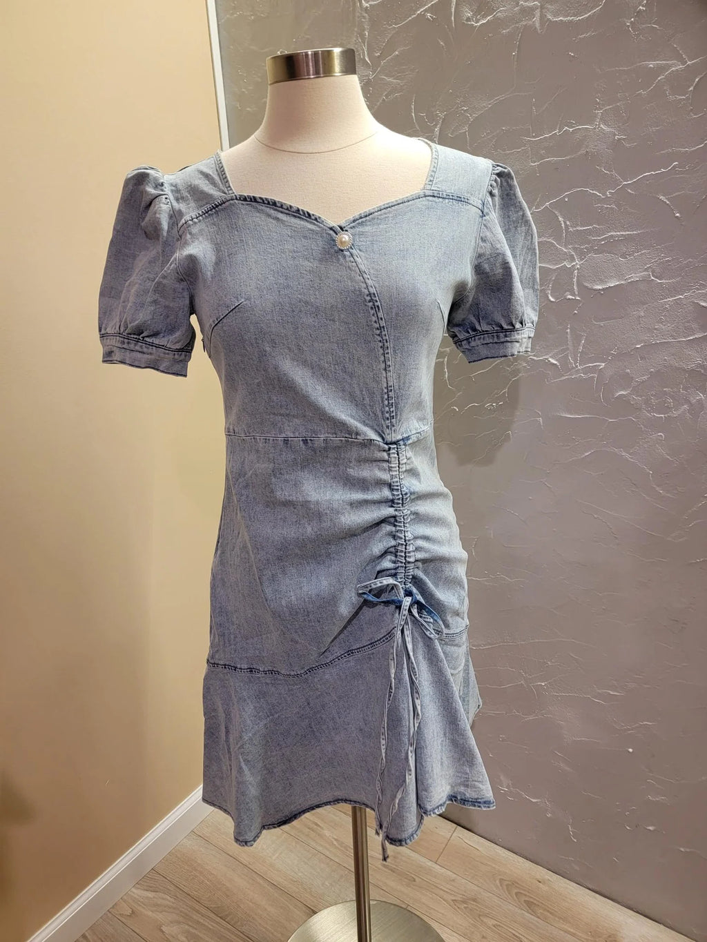 Denim Ruffle Hem Dress