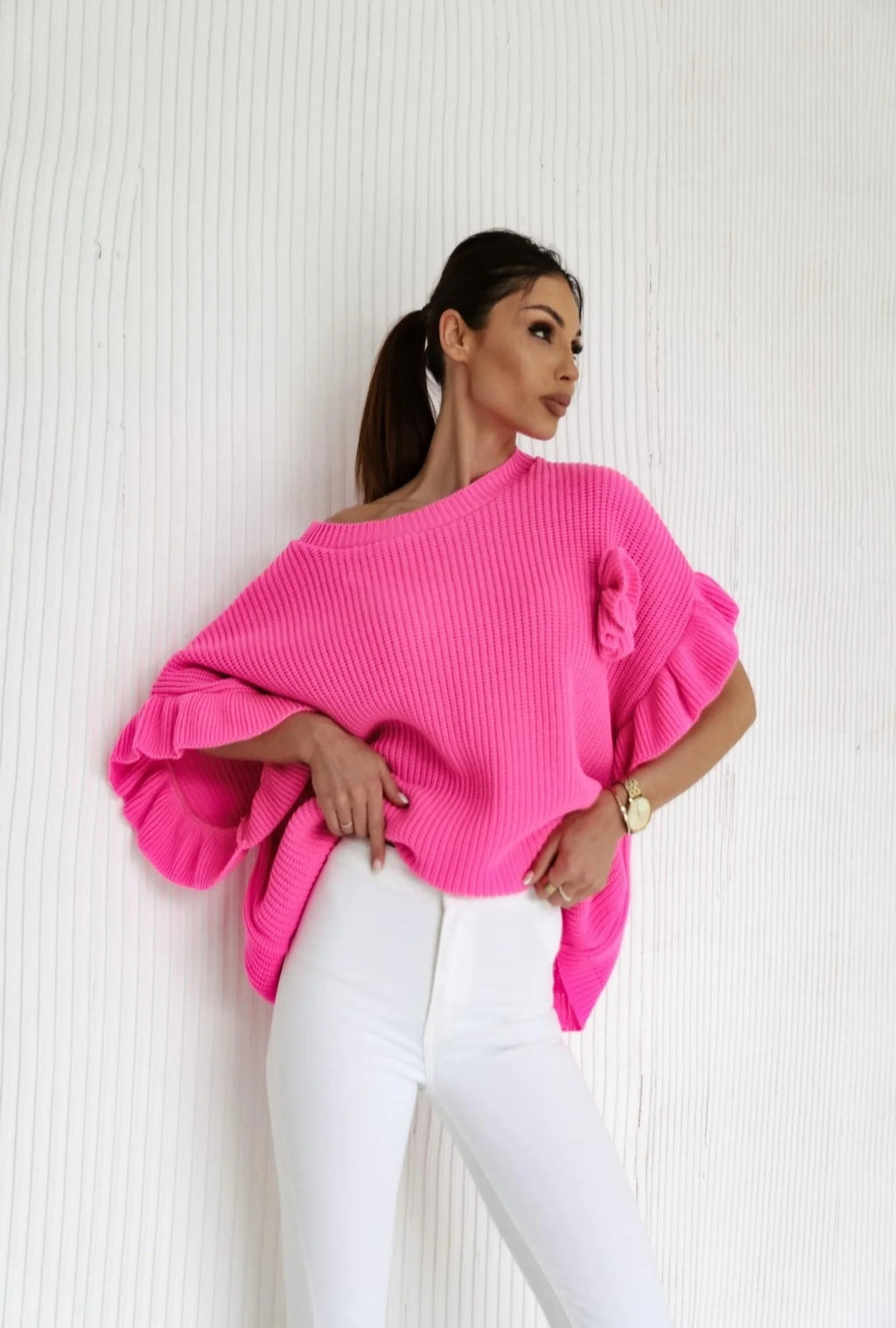 Oversized Sweater with Short Sleeves