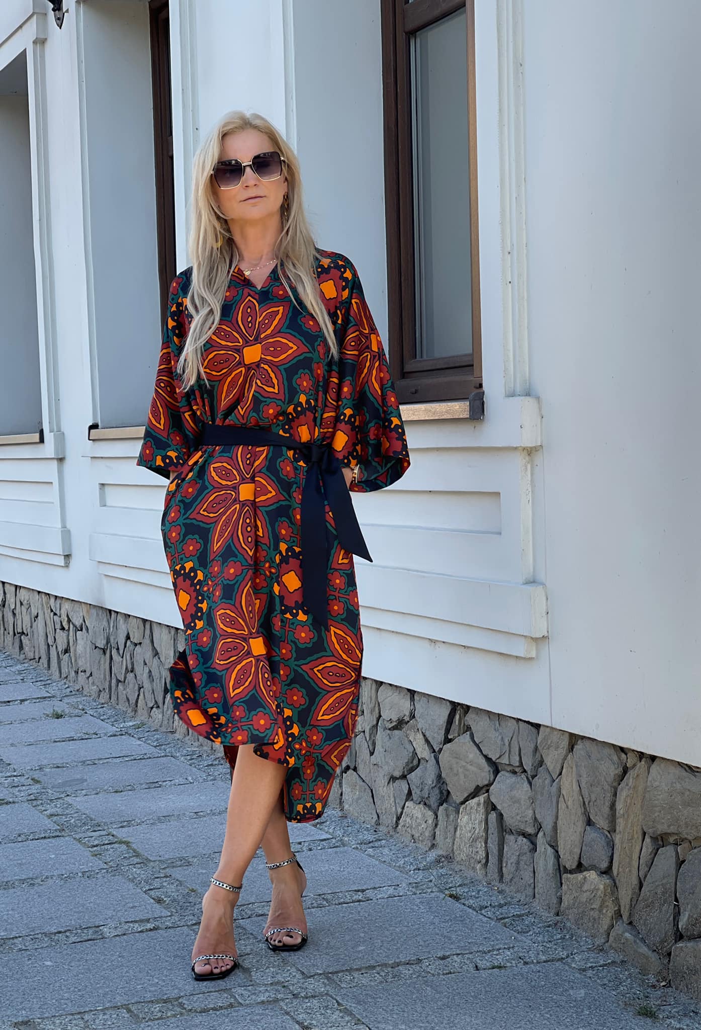 Flower Print Long Dress