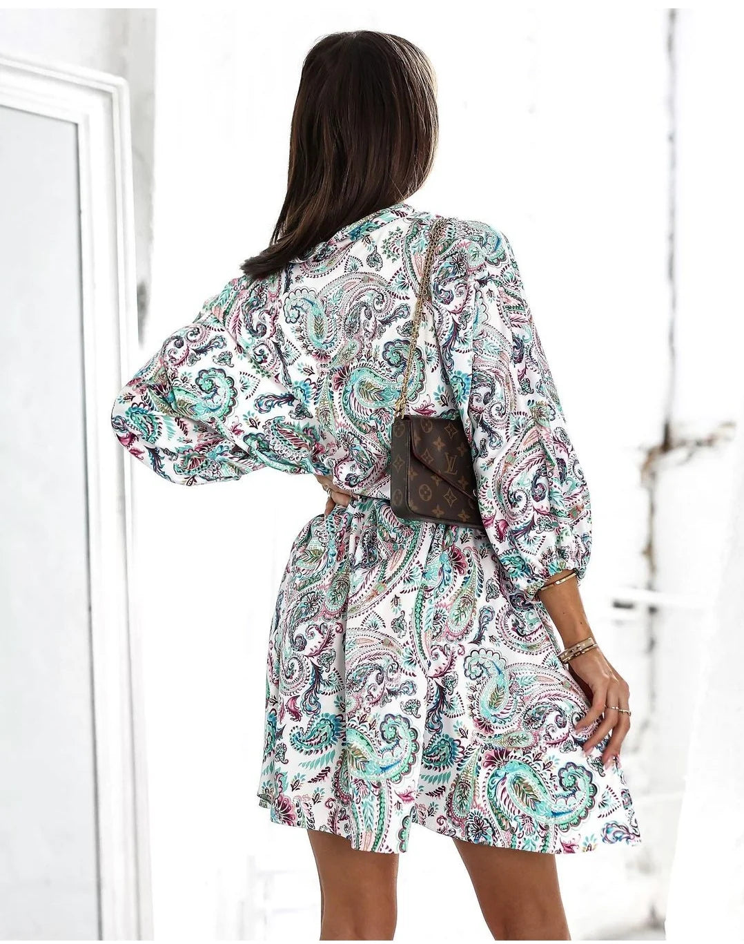 A Line pattern dress