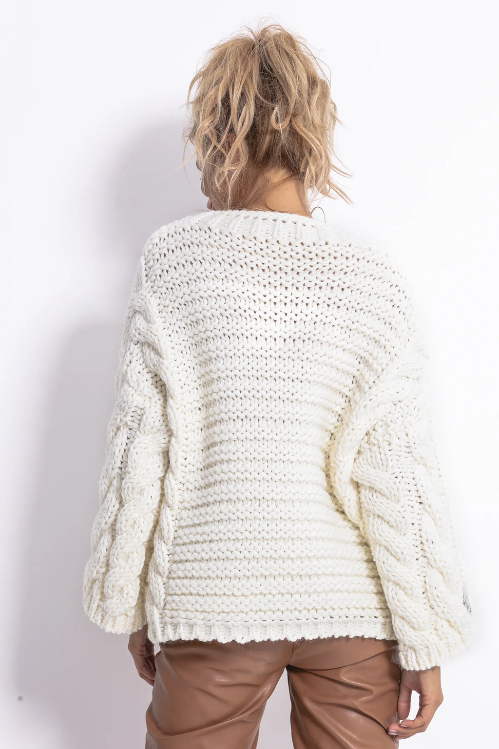 Chunky Knit Braided Sweater