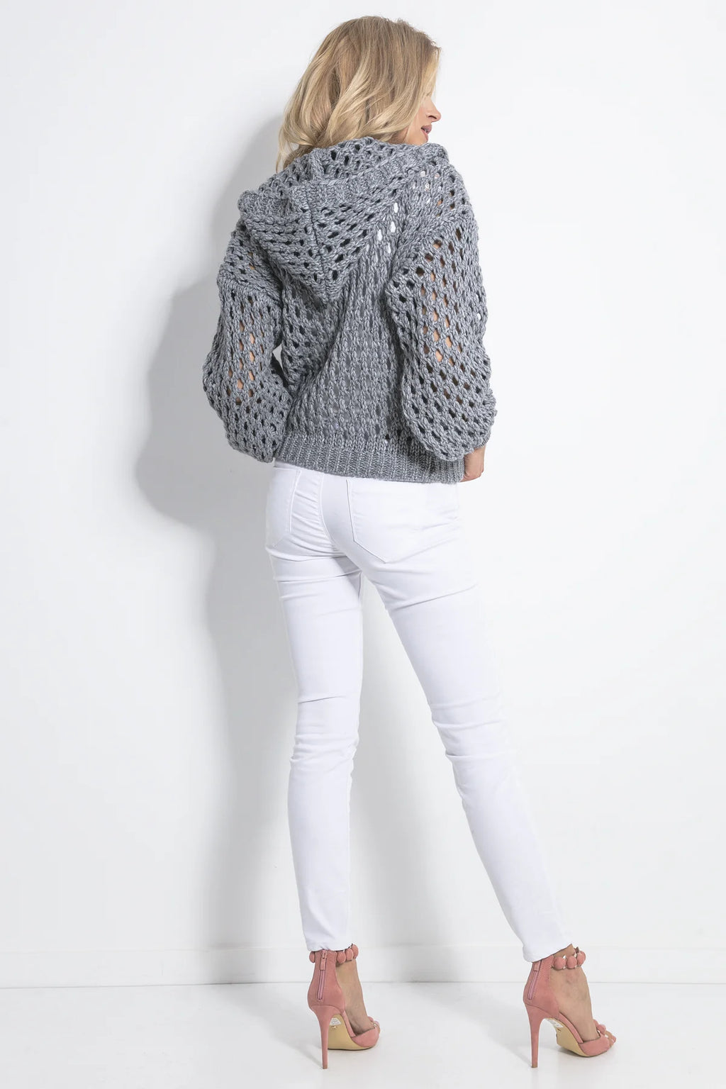 Openwork Hooded Cardigan