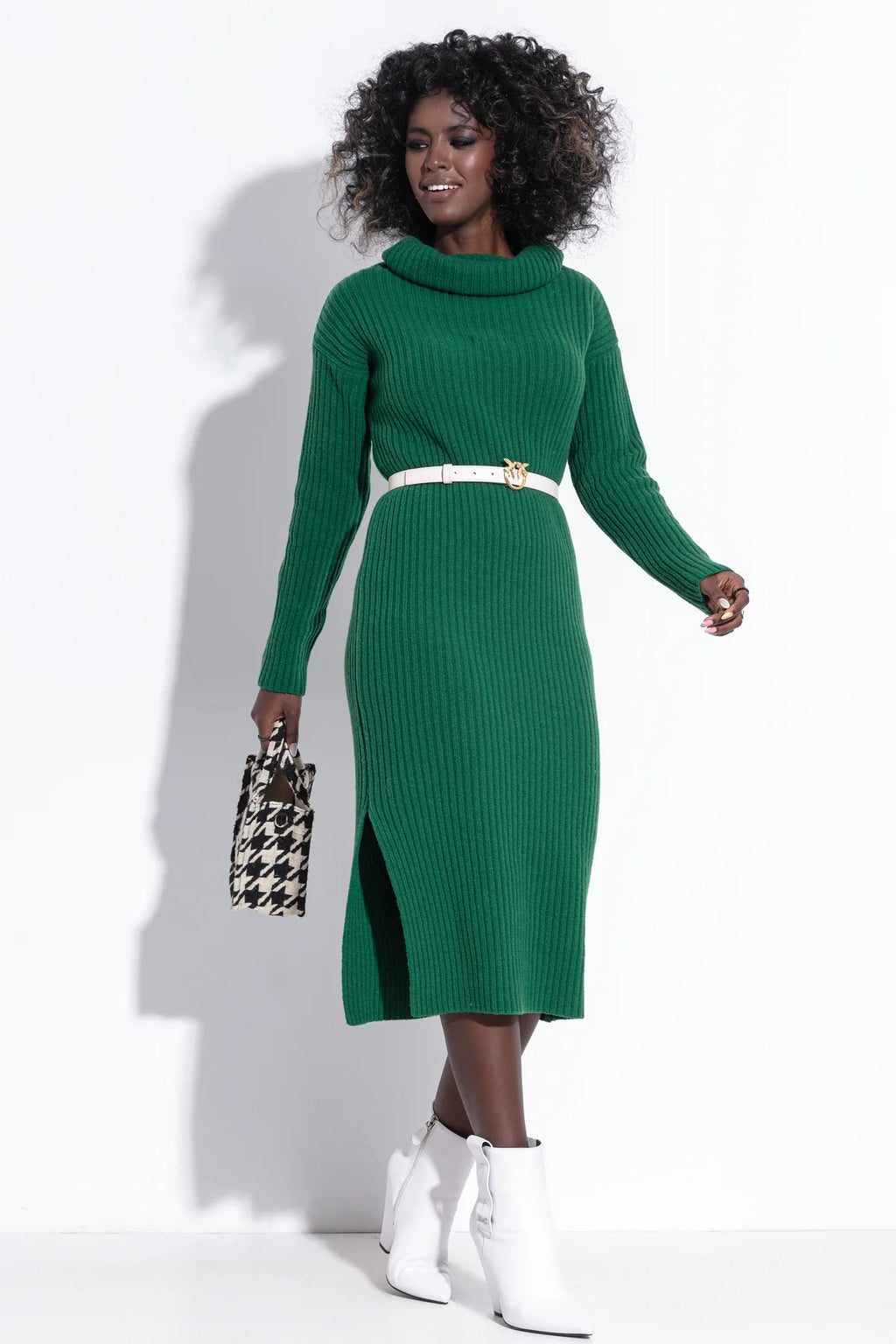 Wool Dress with cowl neck