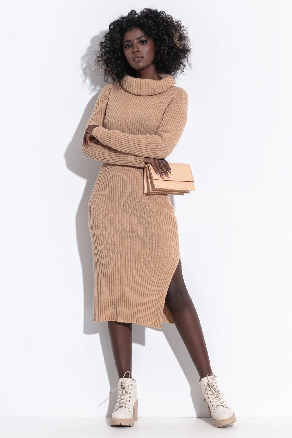 Wool Dress with cowl neck