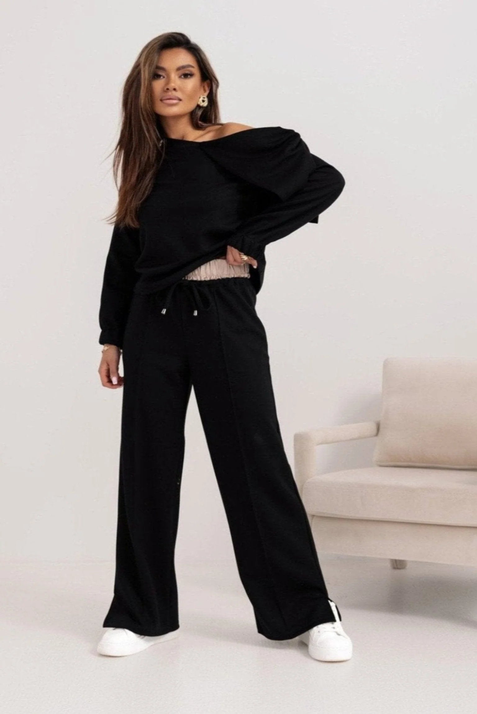 Relaxed bow set-pants