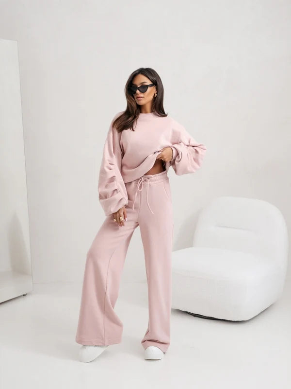 Gathered Sleeves Sweatshirt