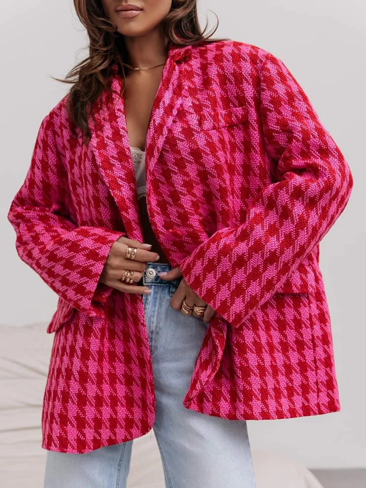 Plaided Oversized jacket.