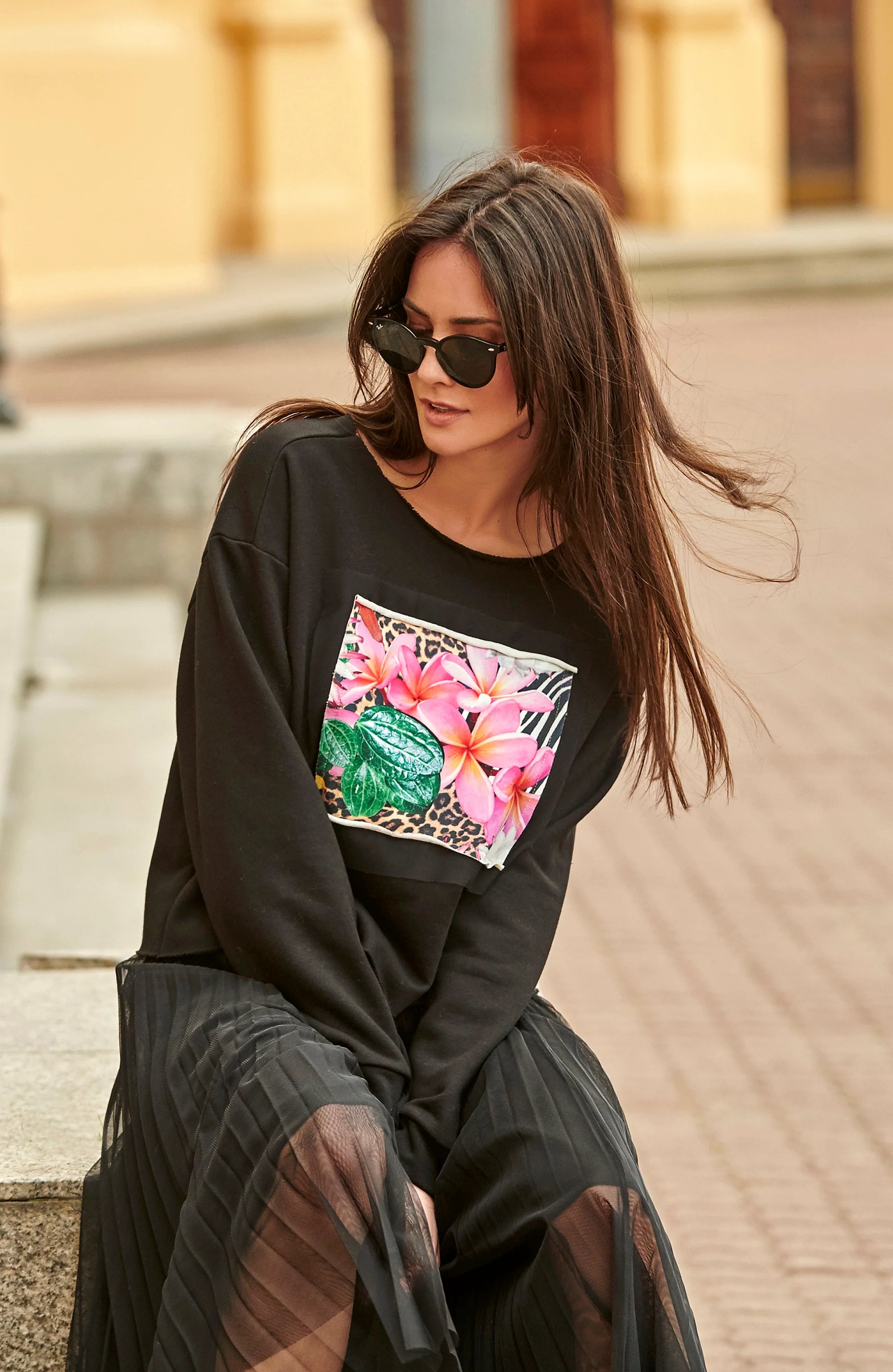 Tulle skirt with  elastic waistband