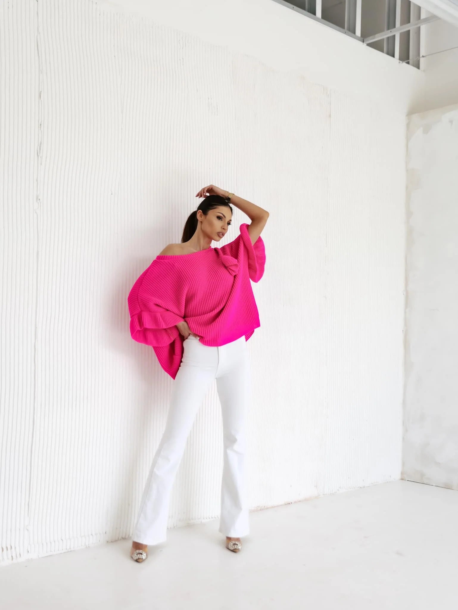 Oversized Sweater with Short Sleeves