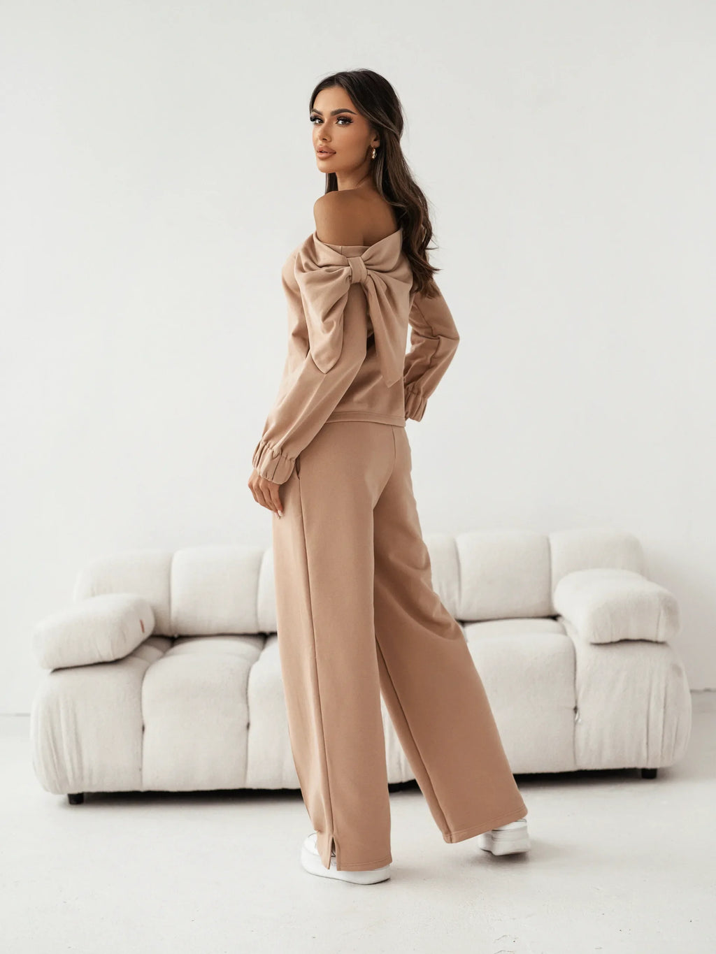 Relaxed bow set-sweatshirt