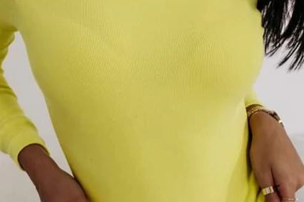 Ribbed Long sleeve V neck body