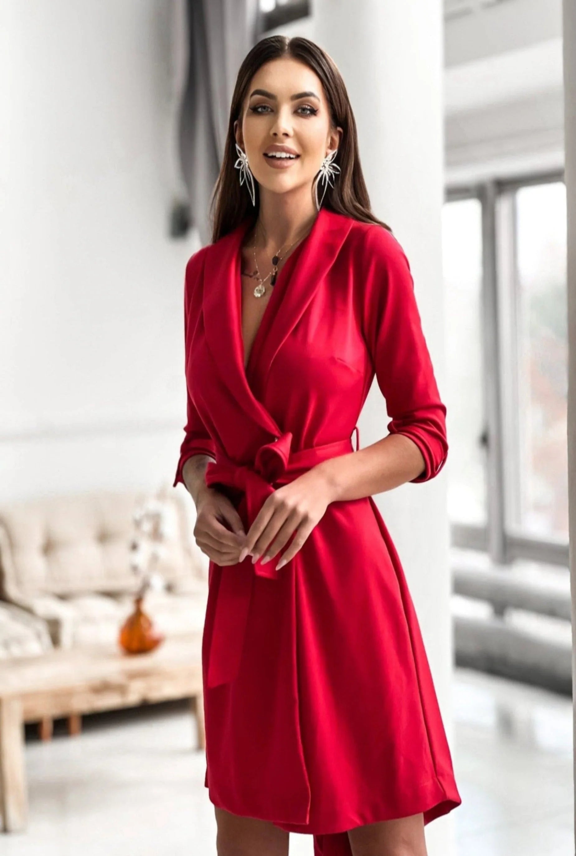 Red Dress with Longer Back