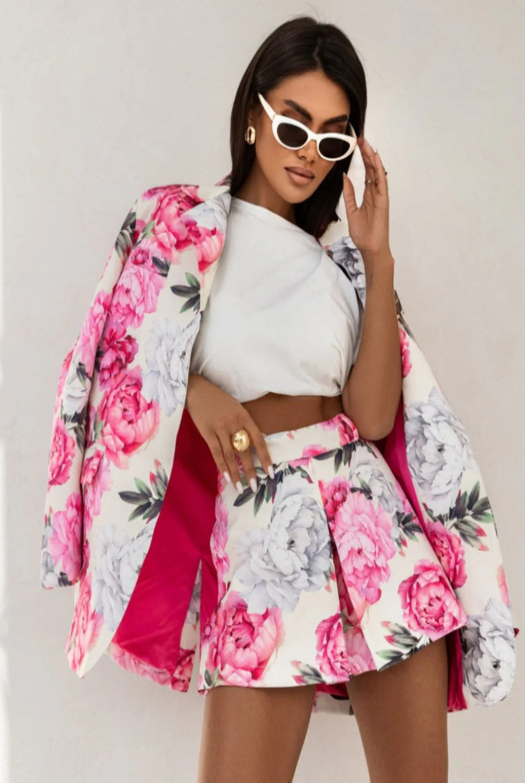 Peonia print Jacket- part of the set