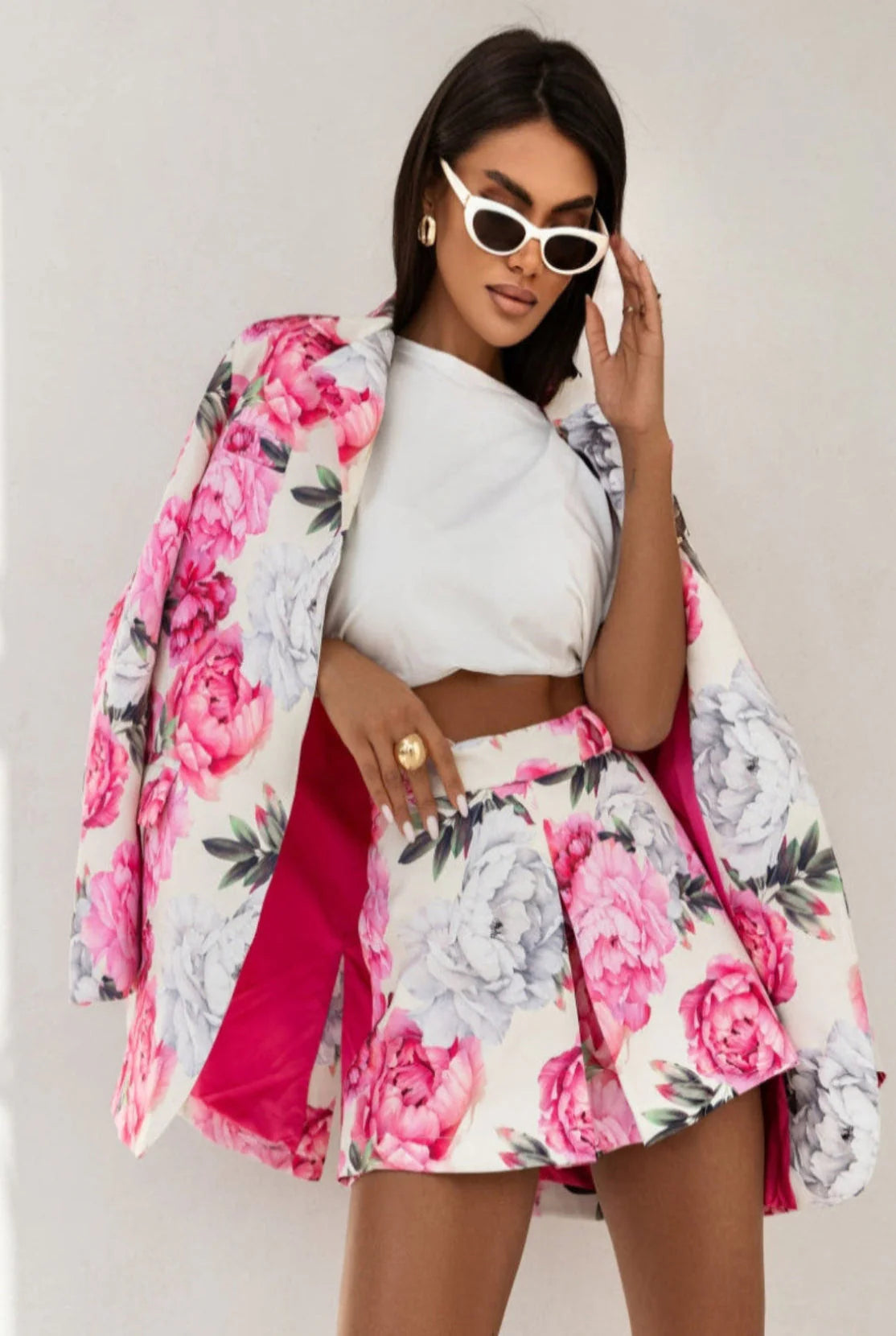 Peonia print Skort- part of the set