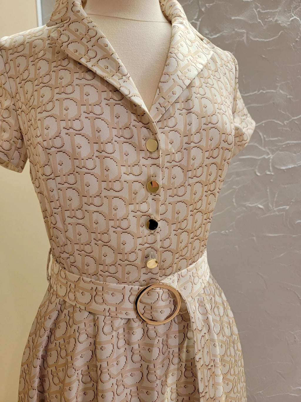 Long flared print dress