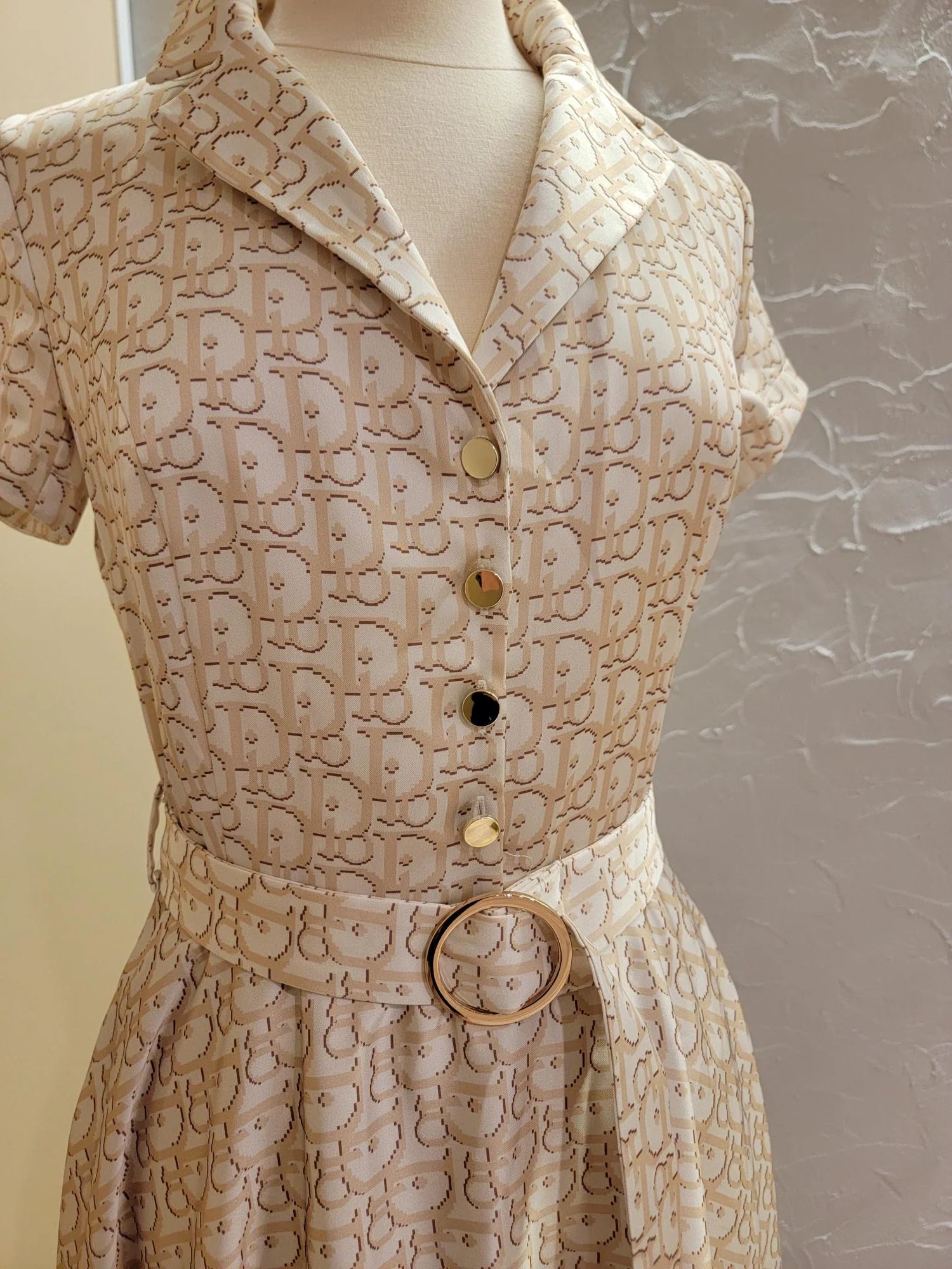 Long flared print dress