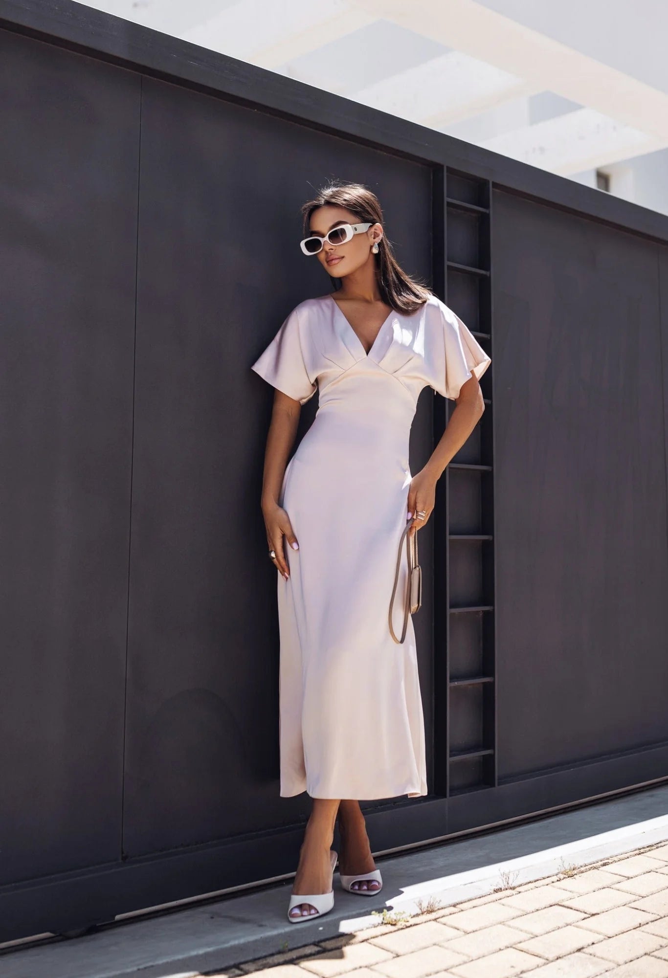 Long Satin look dress