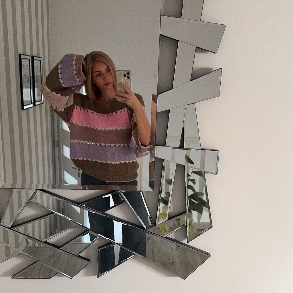 Eyelet details summer sweater