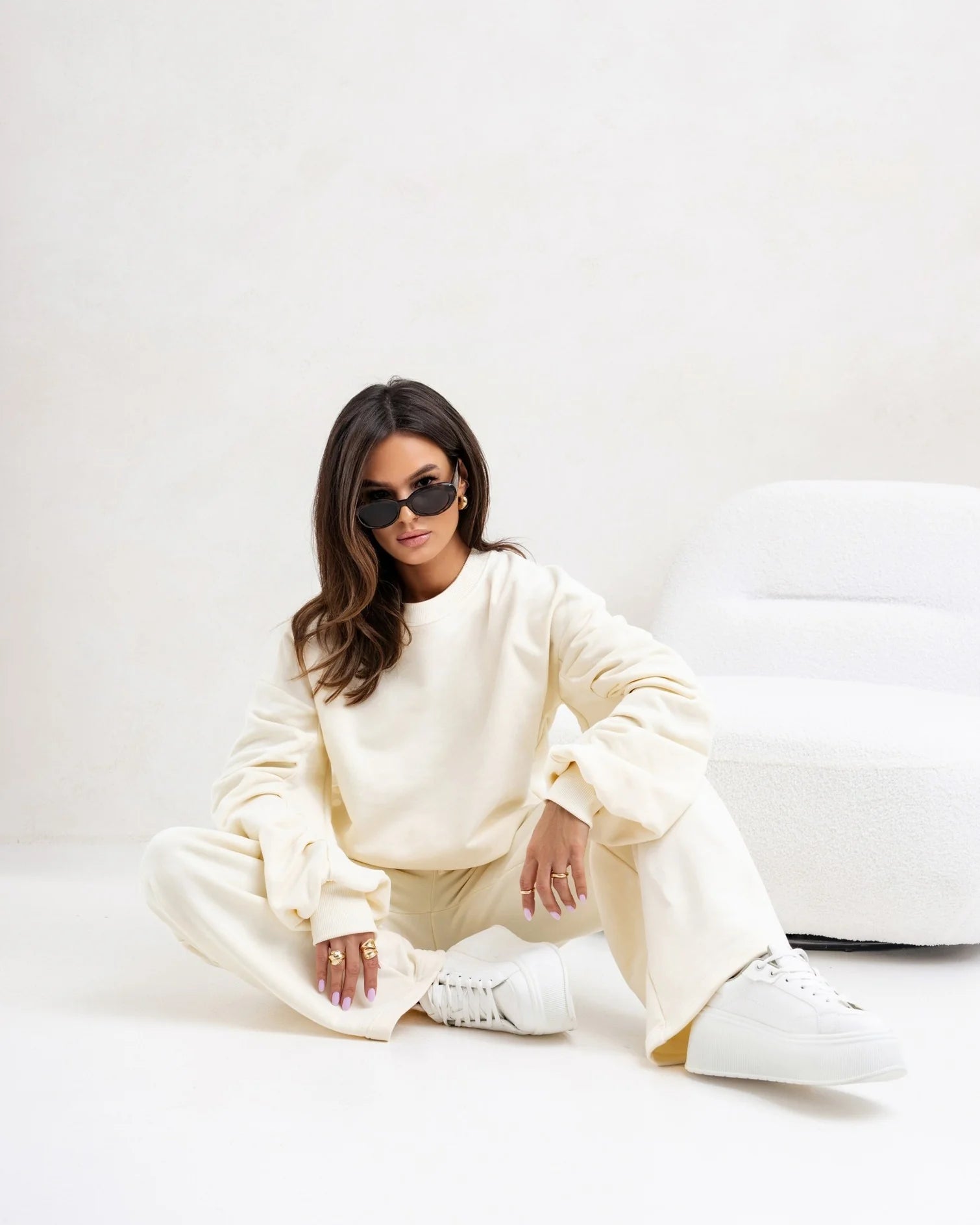 Gathered Sleeves Sweatshirt