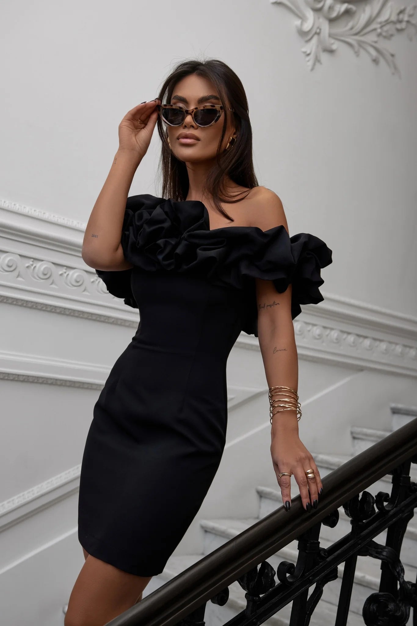 Off the shoulder cocktail dress