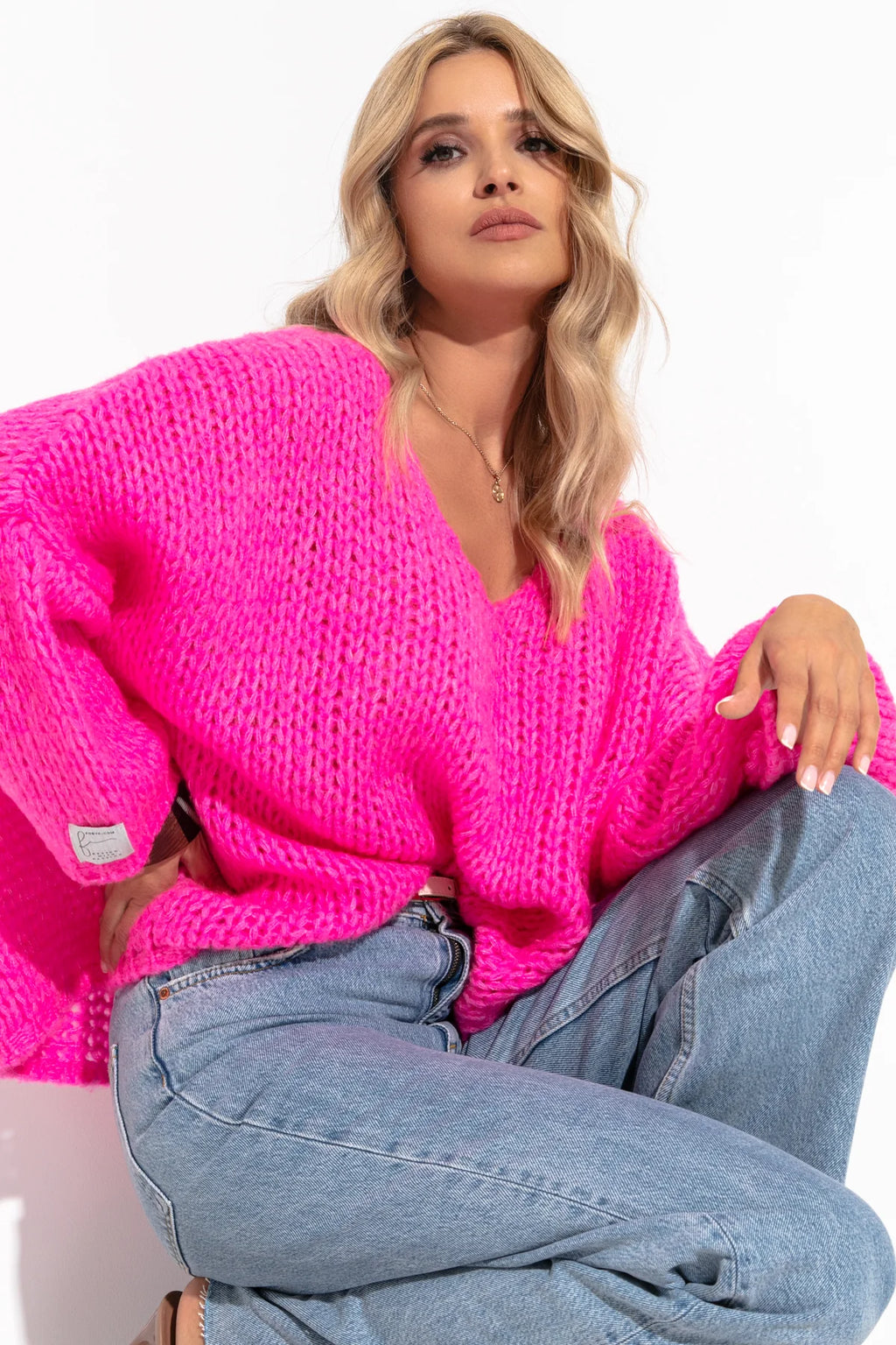 Casual sweater with flare sleeve