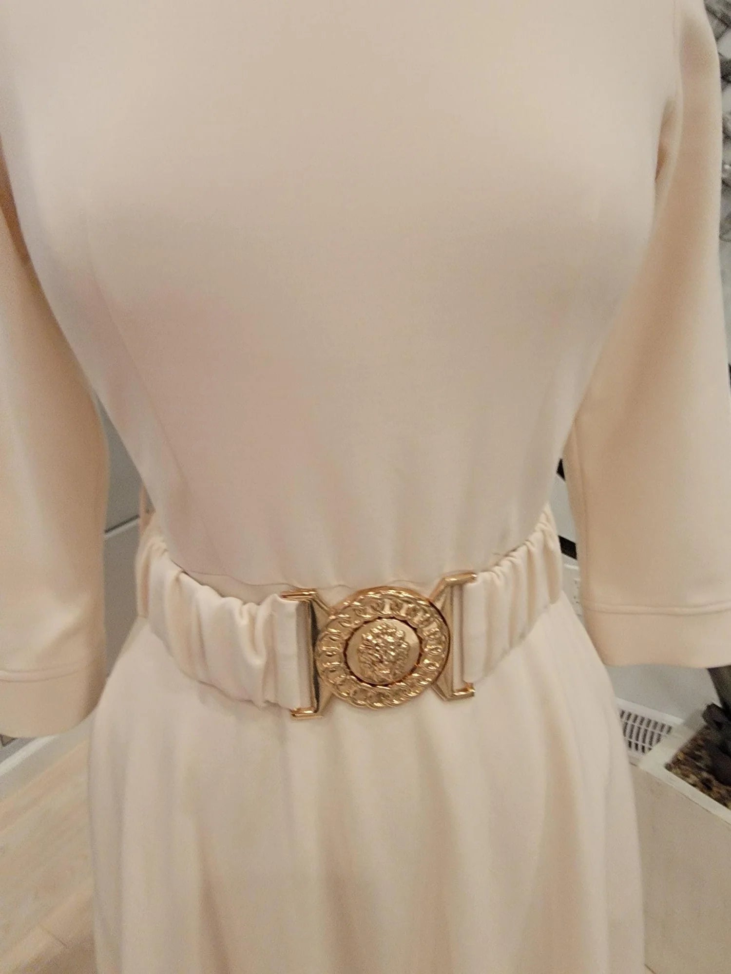 Belted A-line dress