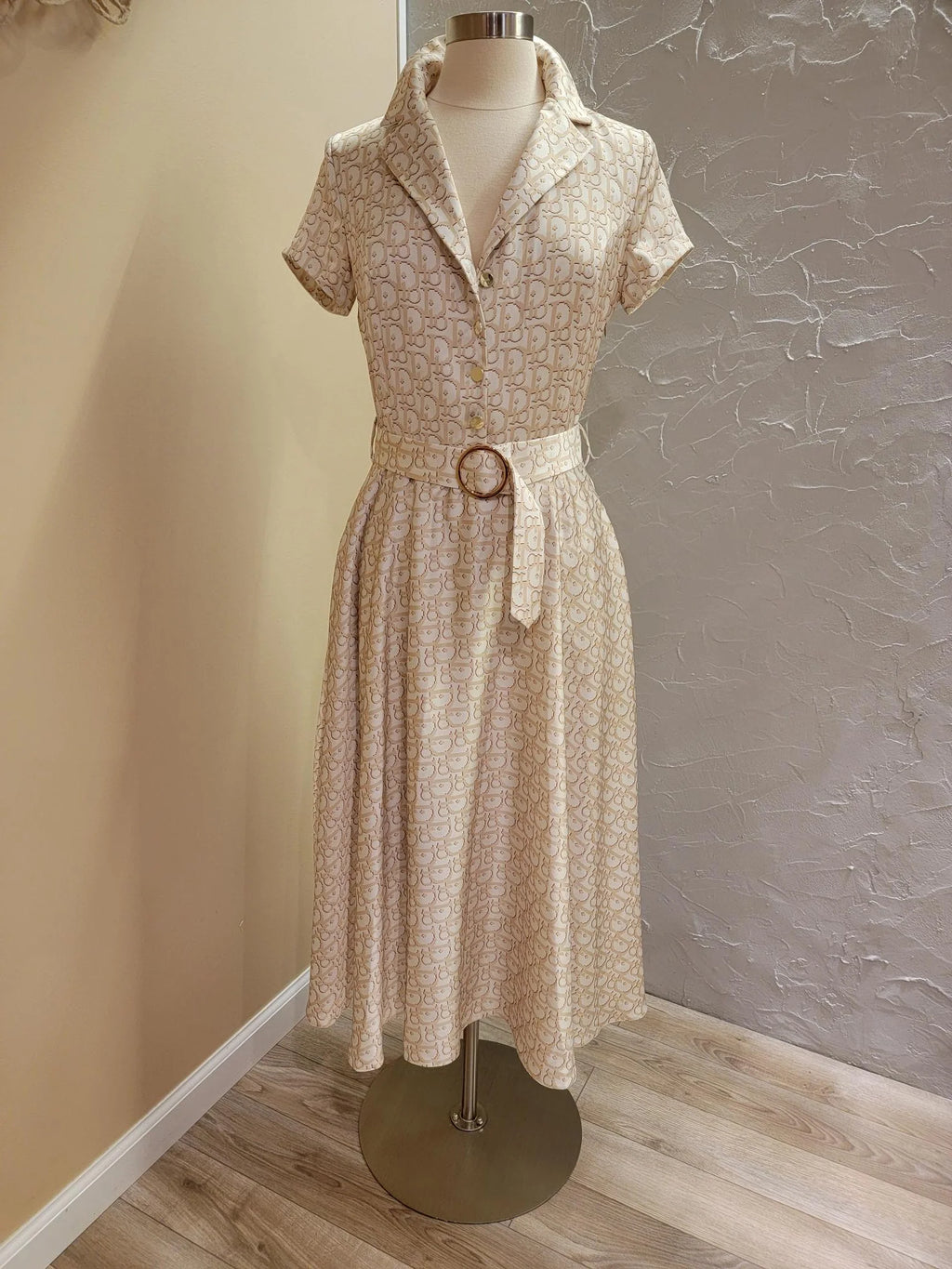 Long flared print dress