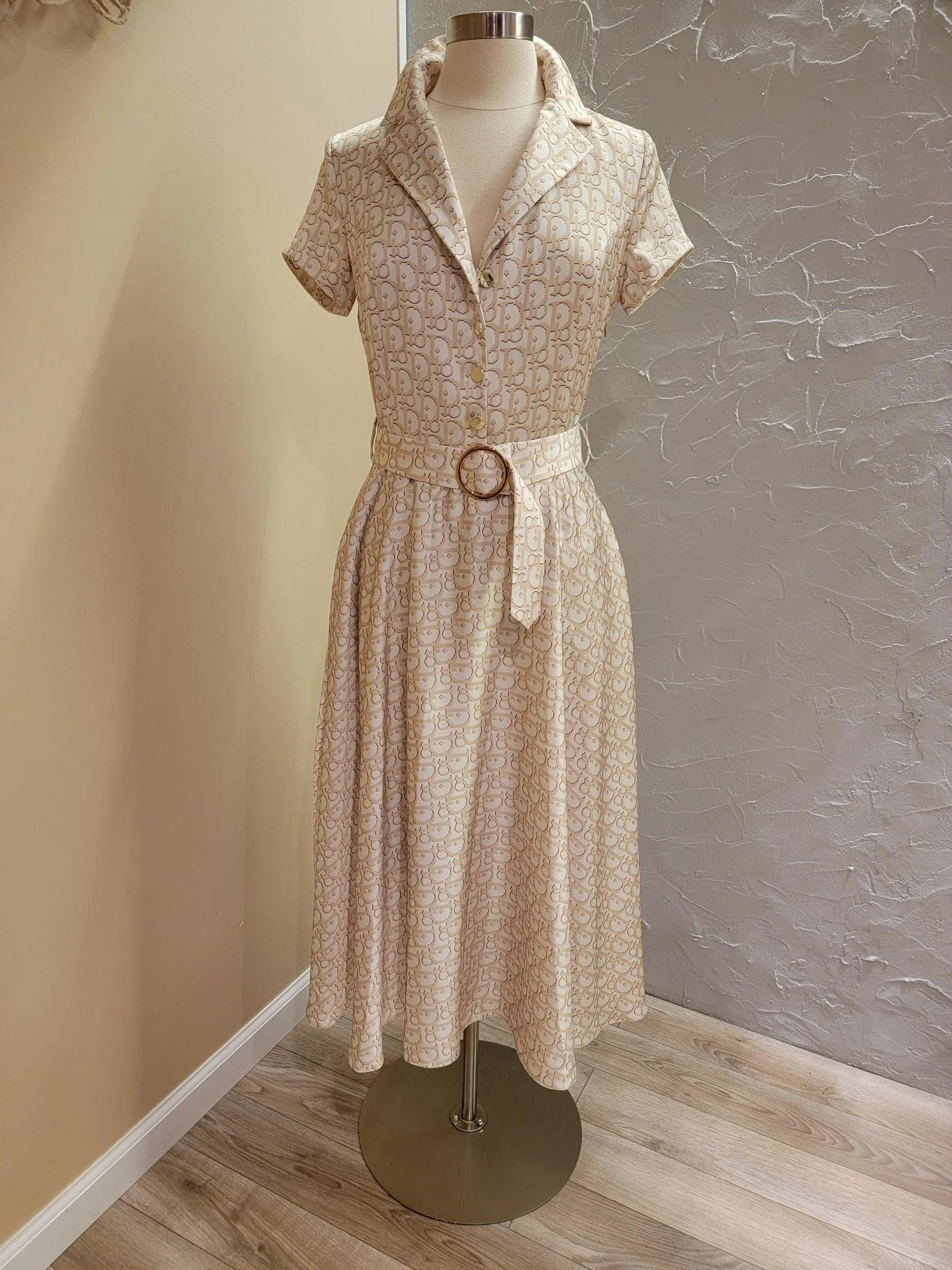 Long flared print dress