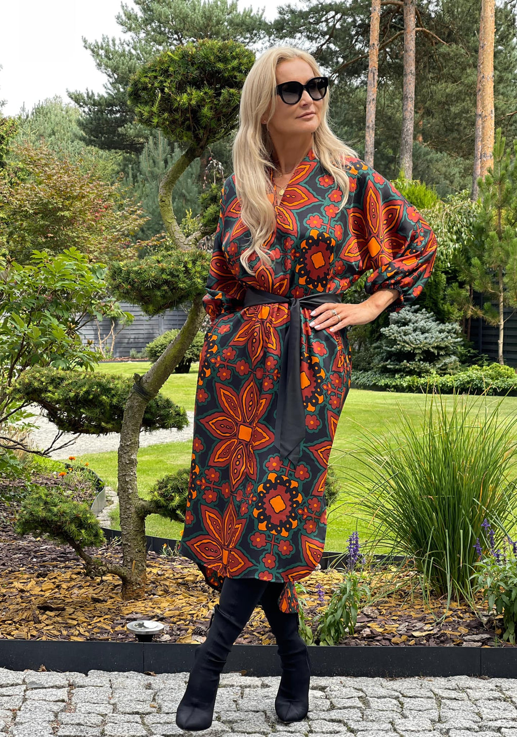 Flower Print Long Dress