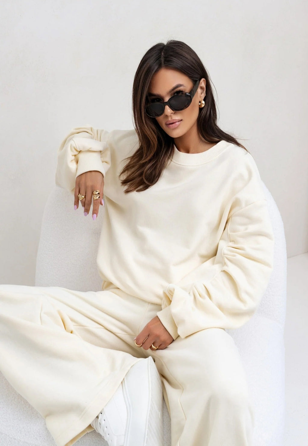 Gathered Sleeves Sweatshirt