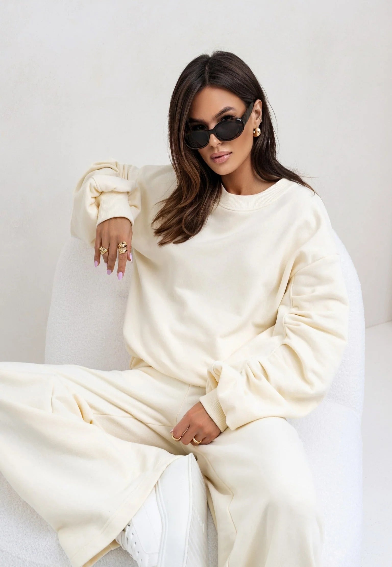 Gathered Sleeves Sweatshirt