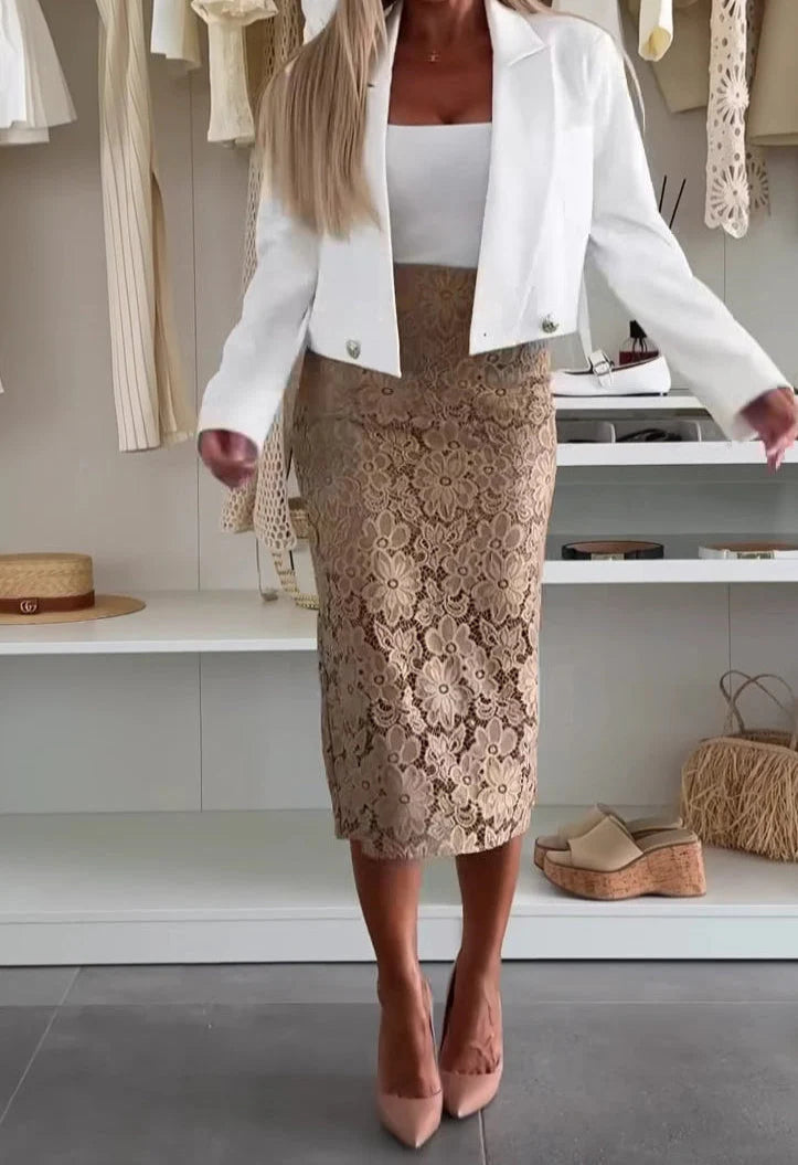 Pencil Style lace skirt