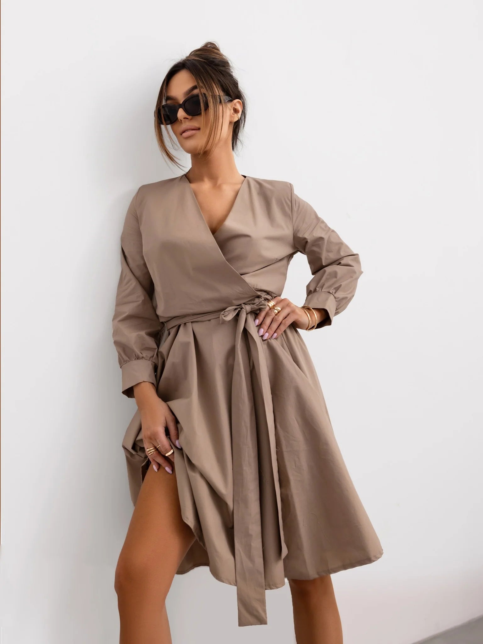 Midi Wrap Style Dress