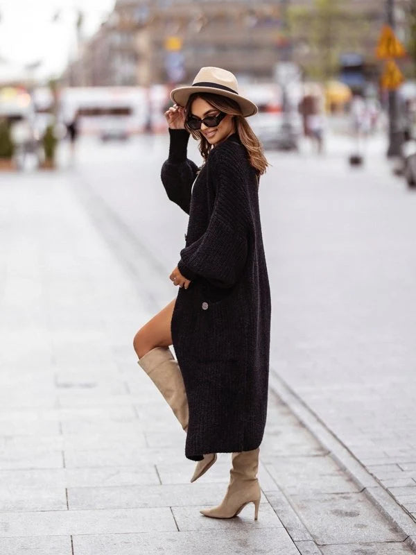 Long button closure cardigan